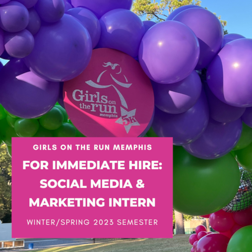 Purple balloons with pink color social media hiring post
